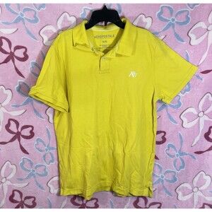 Y2K Yellow Aeropostale Polo XL Short Sleeve Mens Shirt